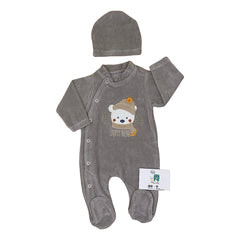 Grenouillère cold bear velours 1 bonnet