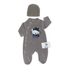 Grenouillère cold bear velours 1 bonnet