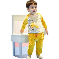 Pyjama Hello Dog 2 pcs velours unisexe Jaune blanc