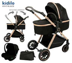 Kidilo - Poussette 3en1 avec sac à langer 0m+