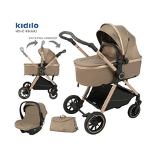 Kidilo - Poussette 3en1 avec sac à langer 0m+