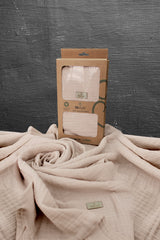 Couverture Beige mousseline organic 120x120 cm 4 layers - 0m+