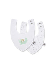 Interbaby - Pack de 2 Bavoirs bandana 20x30 cm mod sleep vert 0/6 mois