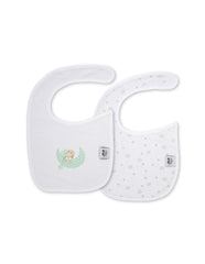 Interbaby - Pack de 2 Bavoirs velcro 20x30cm Mod sleep vert 0/6 mois