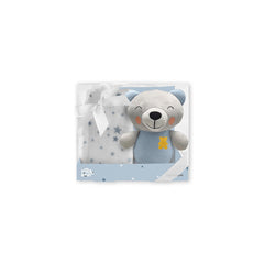 Interbaby - Coffret couverture 80x110 cm + Peluche Mod Osito Bleu