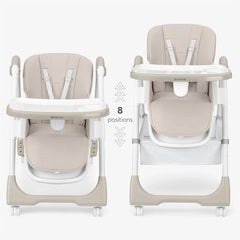 Kikkaboo – Chaise Haute Pliable Spicy – Beige – Compacte & Réglable 6m+