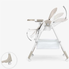 Kikkaboo – Chaise Haute Pliable Spicy – Beige – Compacte & Réglable 6m+