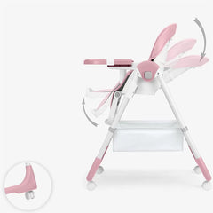 Kikkaboo – Chaise Haute Pliable Spicy Rose Compacte & Réglable 6m+