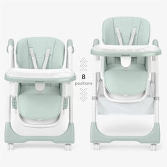 Kikkaboo – Chaise Haute Pliable Spicy – Mint – Compacte & Réglable 6m+