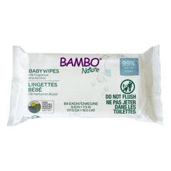 Bambo - Lingettes bambo nature 99% d'eau 64 u