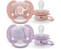 Lot de 2 sucettes Ultra Soft 0-6 mois Girly - Philips Avent