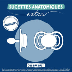 Dodie - Sucettes anatomiques 0-6m Jour et Nuit  x2 Petit Amour