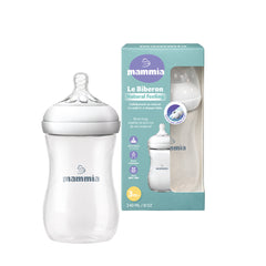 Mammia - Biberon natural feeling 240 ml blanc 3m+