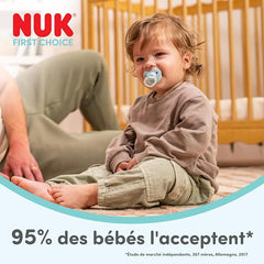 Pack de 2 sucettes Nuk First Choice classic Day night 0-6 mois boy