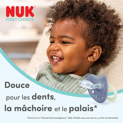 Pack de 2 sucettes Nuk First Choice classic Day night 0-6 mois boy
