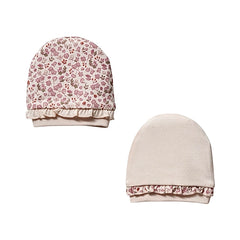 Pack de 2 bonnets TEA multi fleury coton 0m+