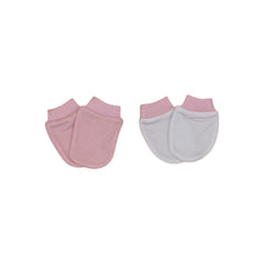 Pack de 2 moufles rose blanc