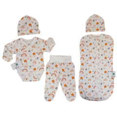 Pack etoiles et emmaillotage bonnet 5 pcs coton