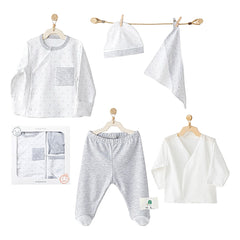 Coffret naissance poche grey baby boy 5 pcs coton