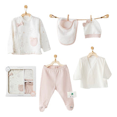 Coffret naissance nounourssette happy 5 pcs coton