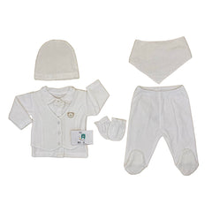 Pack naissance style gilet blanc pti nounours 5 pcs velours