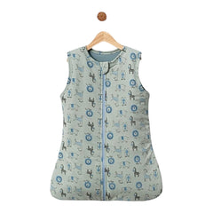 Gigoteuse Jungle Coton sans manche Mint & Blue