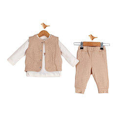 Tenue 3 pcs Happy Boy gilet pull pantalon