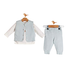 Tenue 3 pcs Happy Boy gilet pull pantalon