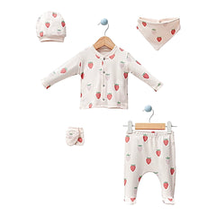 Pack naissance Fraise 5 pcs coton