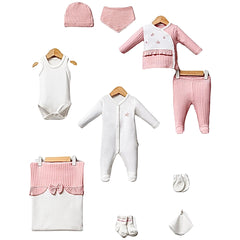 Coffret naissance Jolie nœud fleury 10 pcs coton