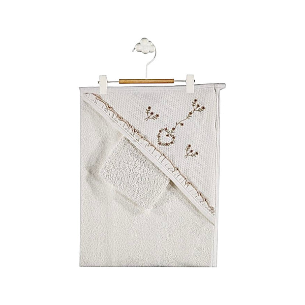 Cape de bain jolie coeur 1 gant 80x90 cm 0m+