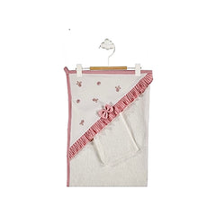 Cape de bain jolie noeud 1 gant 85x85 cm 0m+