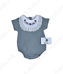 Barboteuse legère col blanc froufrou 1 pcs