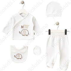 Pack naissance I love mum 5 pcs coton unisexe