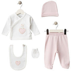 Pack naissance lapinette LOVE 5 pcs coton