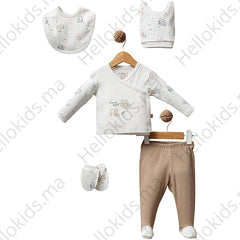 Pack naissance Tropical 5 pcs coton unisexe