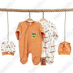 Pack Matchy Wild little one 2 Grenouillères 2 Bonnets