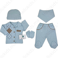 Pack naissance carreaux 5 pcs coton