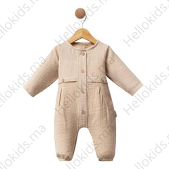 Grenouillère unie mousseline classy baby boy