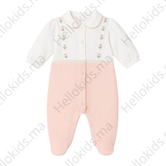 Grenouillère traits fleury 1 pcs coton