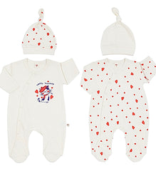 Pack de 2 Grenouillères matchy Happy Thought 2 bonnets