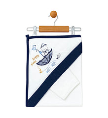 Cape de bain happy places 1 gant  80x90 cm