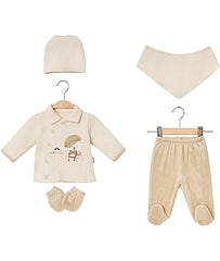 Pack naissance Gentlemen velours 5 pcs baby boy