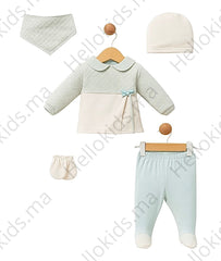 Pack naissance jolie fleur sur côté 5 pcs velours