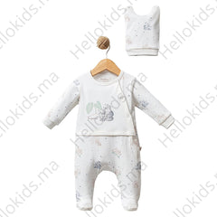 Grenouillère tropical 1 bonnet coton Bio