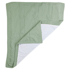 Couverture TRIKO laine naturelle 90x100 cm intérieur coton 0m+ - Mint