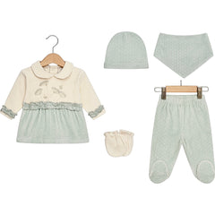 Pack naissance multi flowers velours 5 pcs