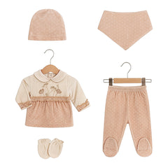 Pack naissance multi flowers velours 5 pcs