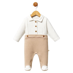 Grenouillère unie 3 boutons 1 pcs coton