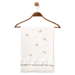 Couvertures fleurs fleurs avec froufrou coton 80x90 cm